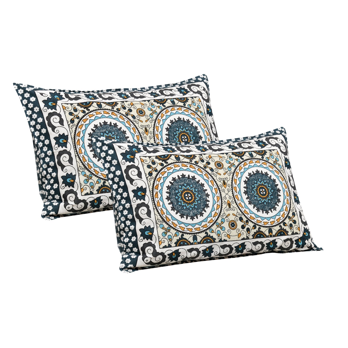 108/108 Darbar Viscose Mix Jumbo Size Double Bedsheet with 2 Pillow Covers, Traditional Design & Cozy Comfort - HLB58