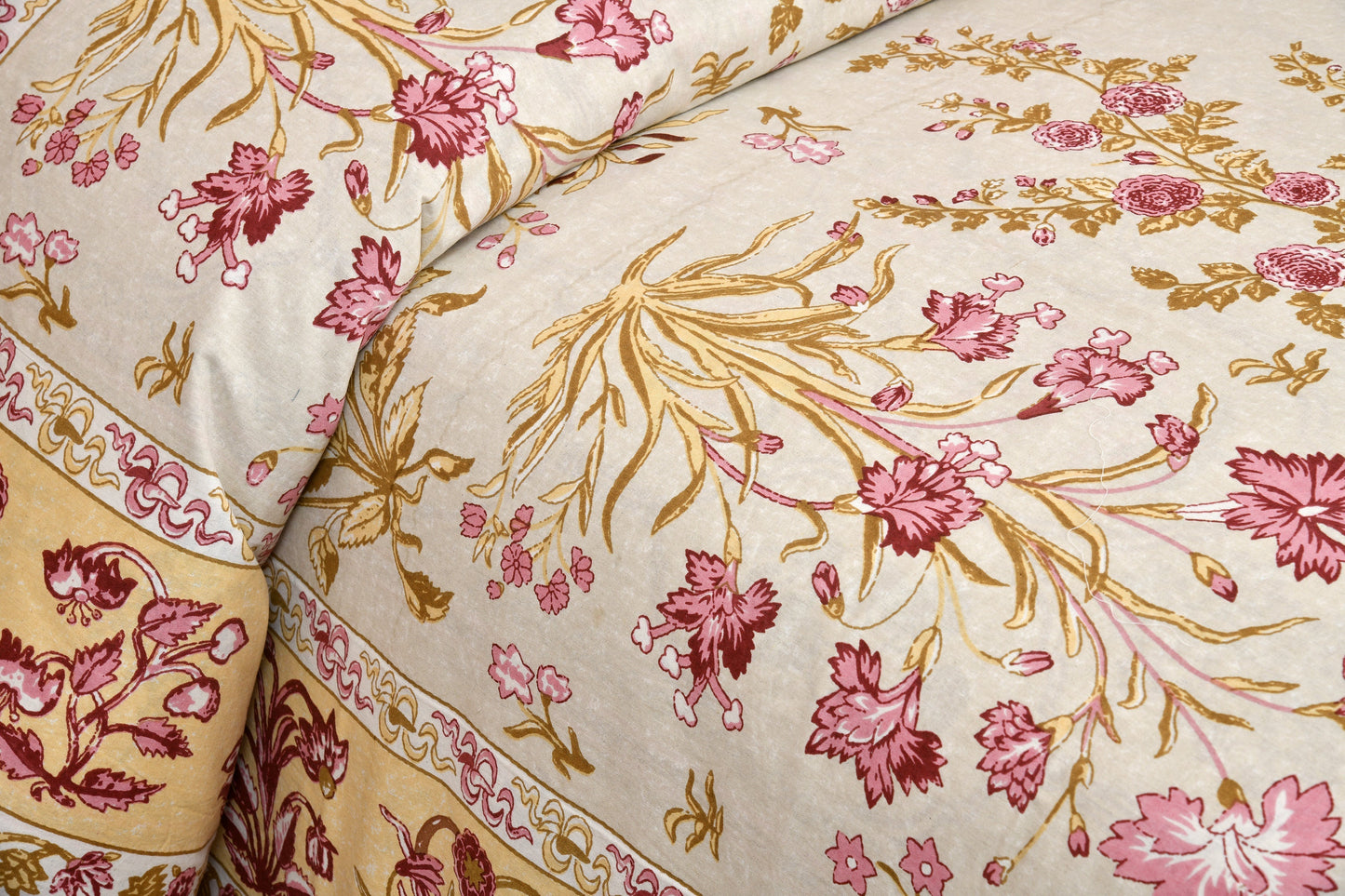 108/108 Darbar Viscose Mix Jumbo Size Double Bedsheet with 2 Pillow Covers, Traditional Design & Cozy Comfort - HLB58