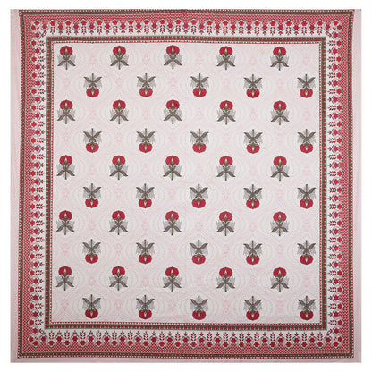 108/108 Hastkala 100% Cotton Jumbo Size Double Bedsheet with 2 Pillow Covers, Traditional Craft & Premium Comfort - HLB69