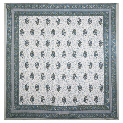 108/108 Hastkala 100% Cotton Jumbo Size Double Bedsheet with 2 Pillow Covers, Traditional Craft & Premium Comfort - HLB69