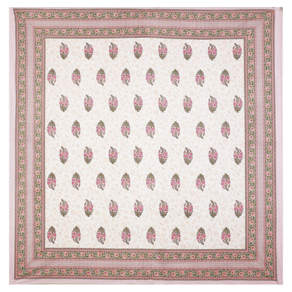 108/108 Hastkala 100% Cotton Jumbo Size Double Bedsheet with 2 Pillow Covers, Traditional Craft & Premium Comfort - HLB69